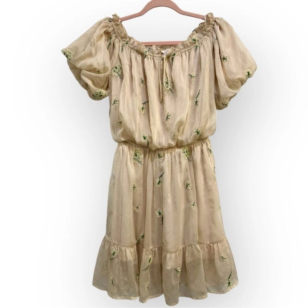 Anthropologie G.P.D. Off Shoulder Floral Mini Dress – Size Medium